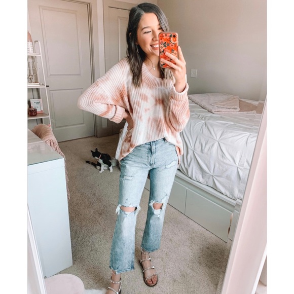 NEW [Aerie] Open Knit Oversized Tie Dye Sweater - Picture 8 of 15